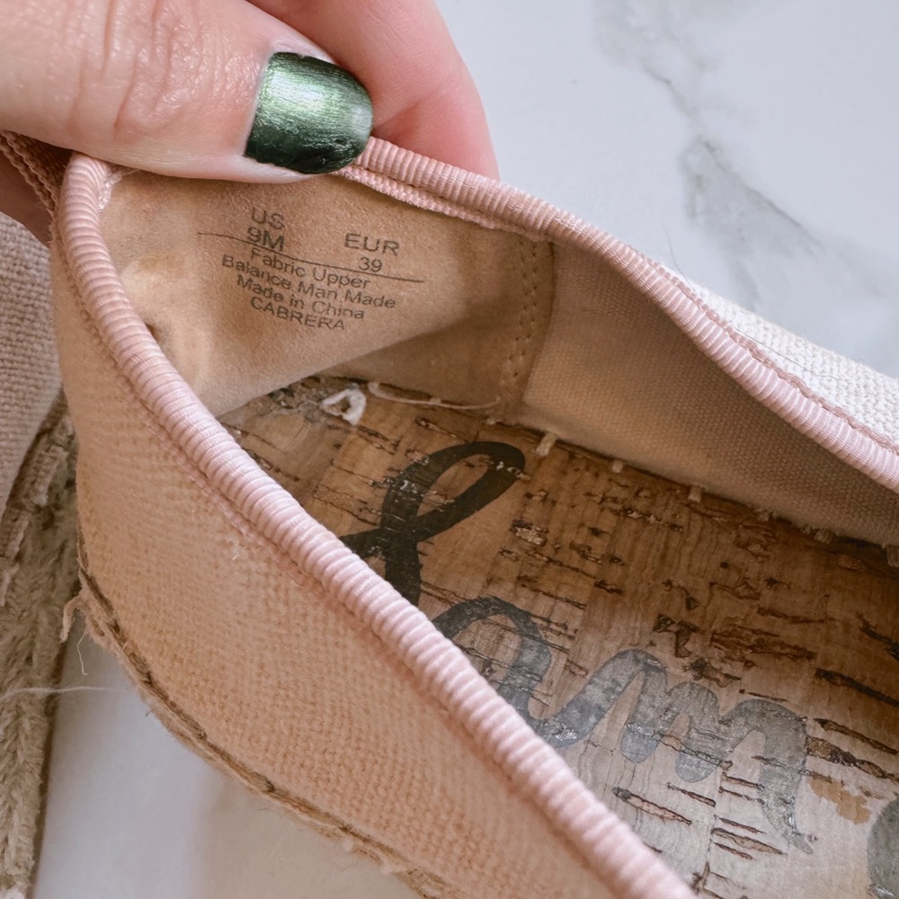 Sam Edelman Blush Bow Espadrille Flats Loafers - Picture 5 of 6